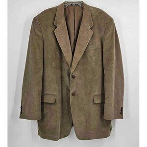Monsieur Adolfo Khaki Brown Corduroy Sport Coat Suit Jacket Blazer Sz 46L
